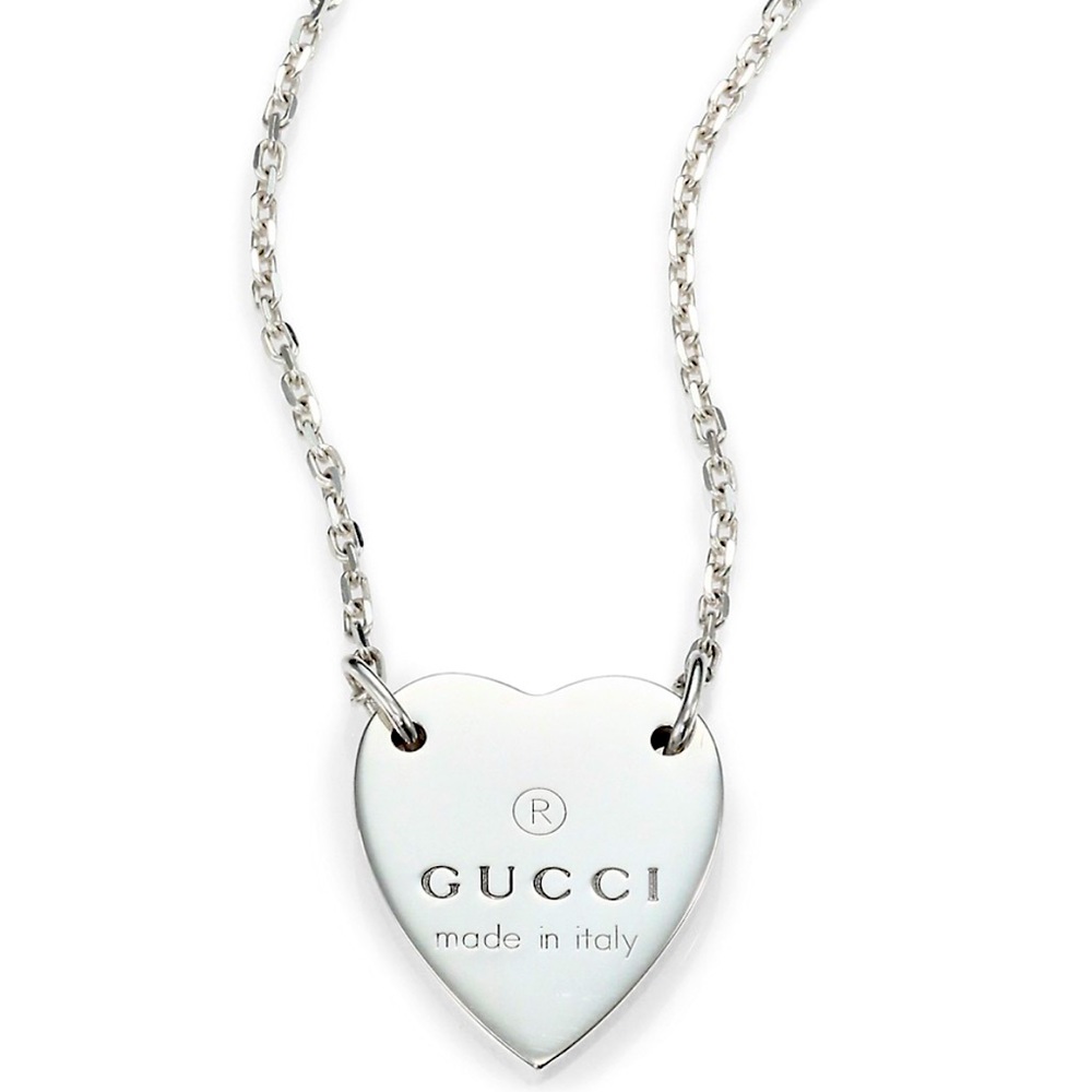 Brand new sterling silver Gucci heart necklace